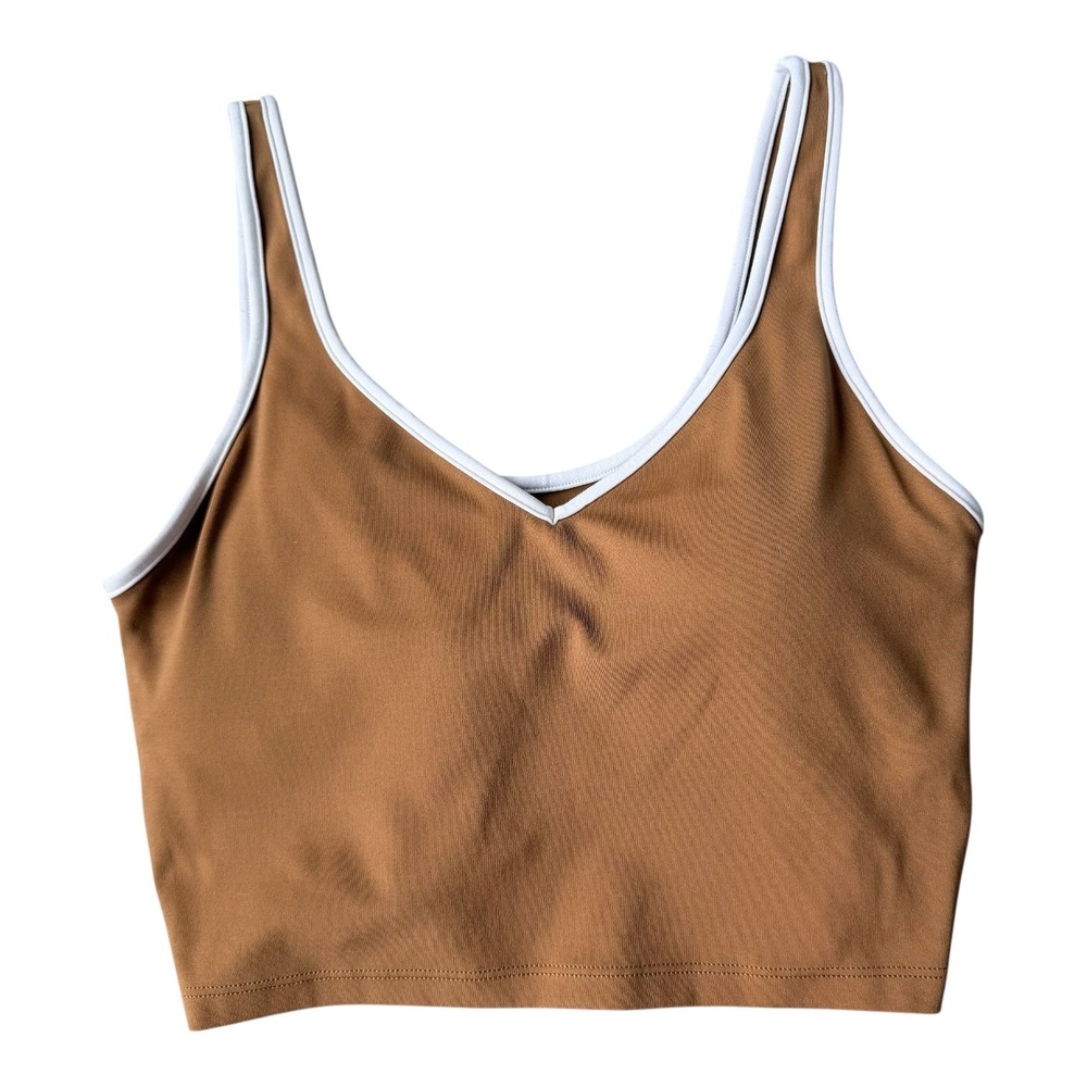 OFFLINE by Aerie Real Me Recharge Brown Cotton Corset Bralette M Lined Crop Top - Picture 2 of 6